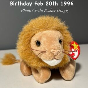 New Ty Plush Lion in Golden and Tan Fur